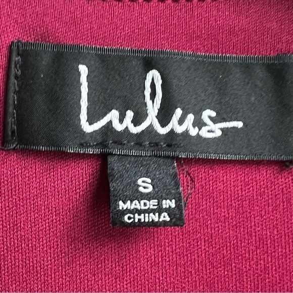 Lulus Silver Screen Burgundy Velvet Long Sleeve Midi Dress Small Holiday Party - Picture 8 of 13